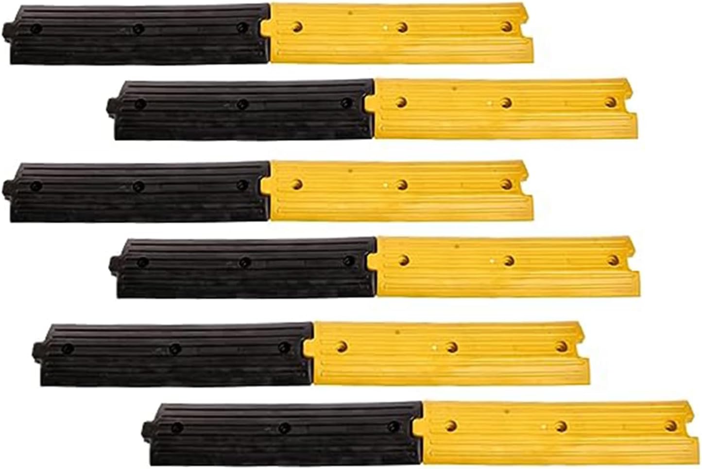 - Plastic Rumblers Safety Speed Breaker Set of 6 Meters, Black & Yellow, High Visibility - Size-500x125x25 MM - (Includes 6 Yellow and 6 Black Pieces)
