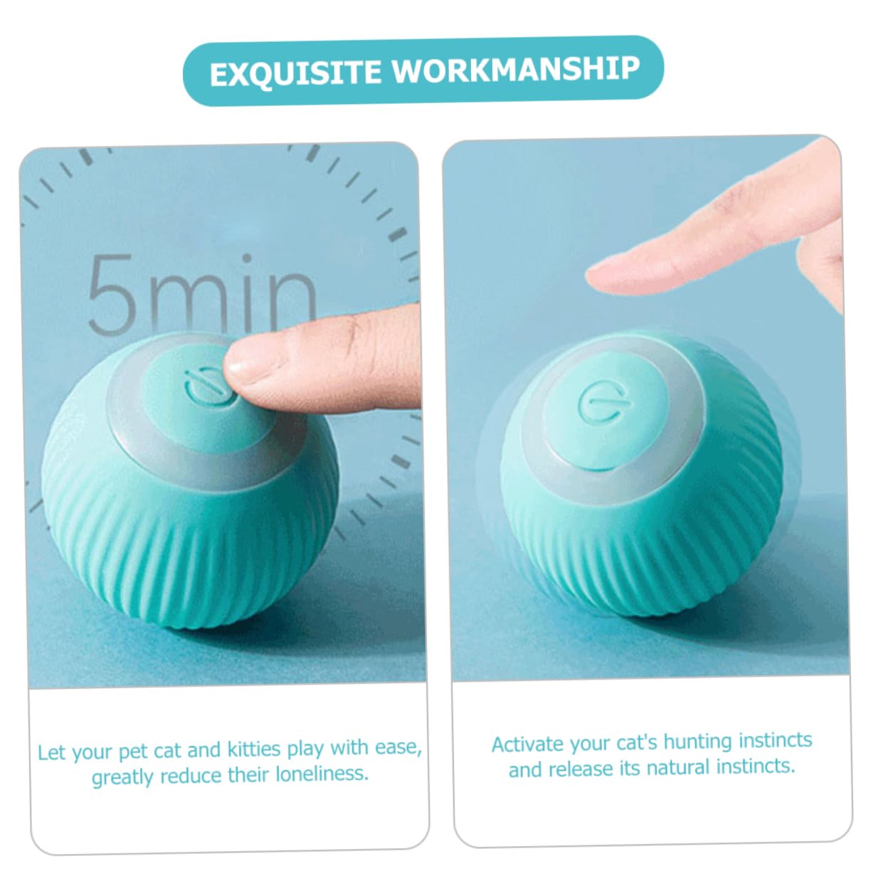 Kisangel 4pièces Boule Électrique Intelligente pour Chats Jouet Autonome Catnip Et Rechargeable pour Amusement Intérieur des Chats