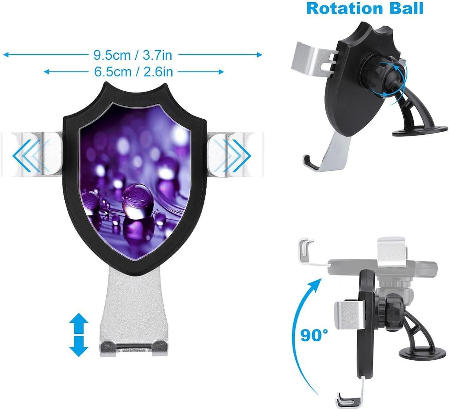 Purple Drops Car Phone Holder Suction Phone Mount image 2