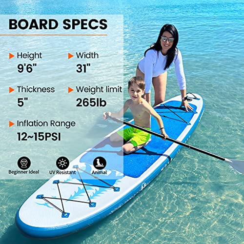 Inflatable Stand Up Paddle Board for Youth & Adults