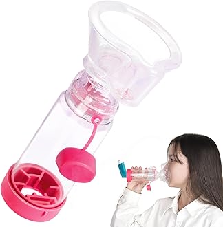 Inhaler Spacer for Kids and Adults, Soft Fit Mask, Portable and Lightweight, Suitable for Home and Travel – Nessi OTC Spacer (Pink/Kids)