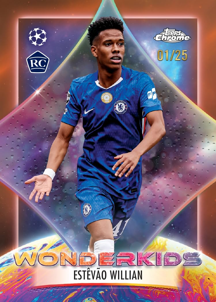 Topps Chrome® UEFA Club Competitions 2025-26 - Value Box (contiene 7 confezioni per scatola, 4 carte per confezione)