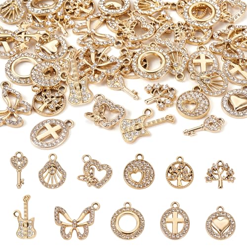 Breloques en forme de croix cœur arbre et papillon pour réparer et créer des bijoux