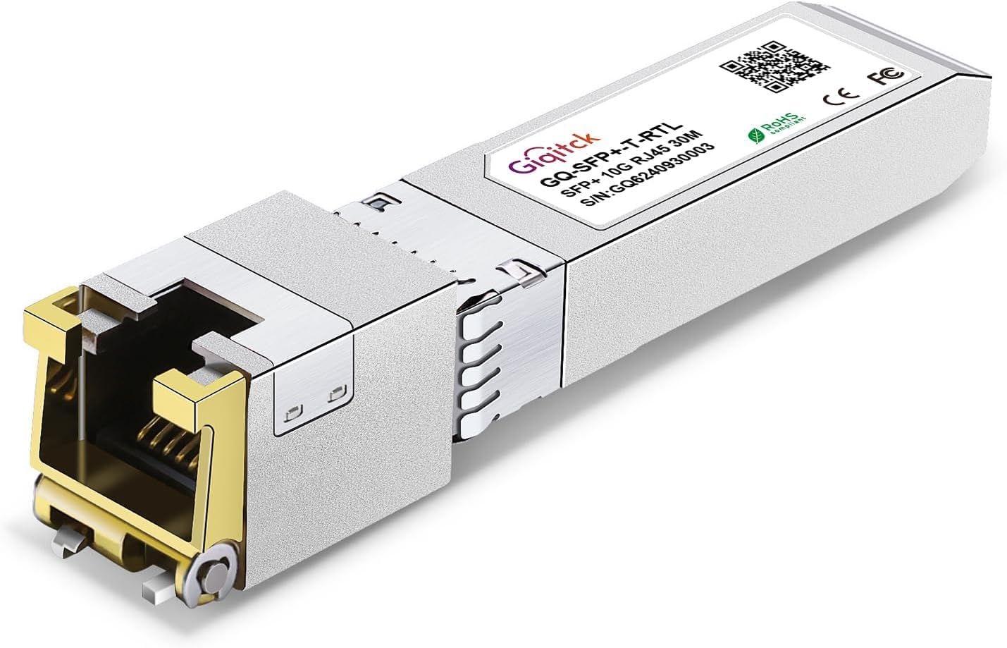 Newest 10GBASE-T SFP+ RJ45 Transceiver, 10G Copper SFP+ to RJ45 Module with Realtek Chip for Intel E10GSFPT Switch, up to 30m