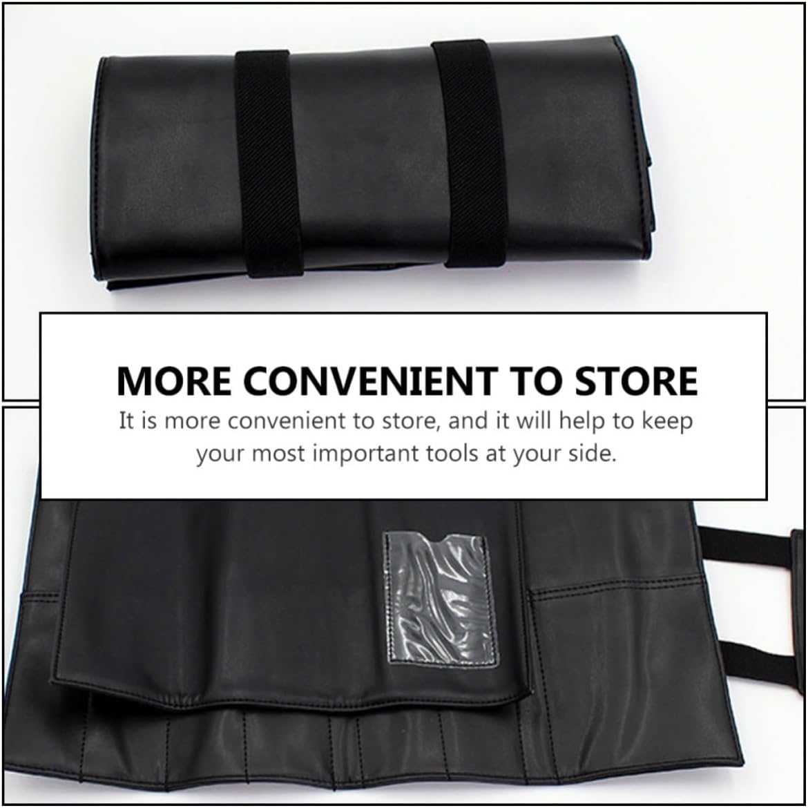 Portable Black Pu Scissor Organizer Bag Maximum Capacity for 6 Scissors, Lightweight and Wearable Hairdressing Tool Pouch for Salon Use by Barbers and Beauty Workers