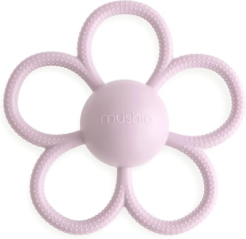 Mushie Daisy Rattle Teether - Soft Lilac