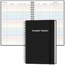 Accounting Ledger Book - Ledger Book for Small Businesses, Account Tracker Notebook for Tracking Money, Expenses, Deposits & Balance, 5.8" x 8.3", Black