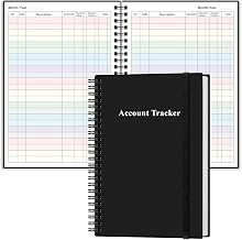 Accounting Ledger Book - Ledger Book for Small Businesses, Account Tracker Notebook for Tracking Money, Expenses, Deposits & Balance, 5.8" x 8.3", Black