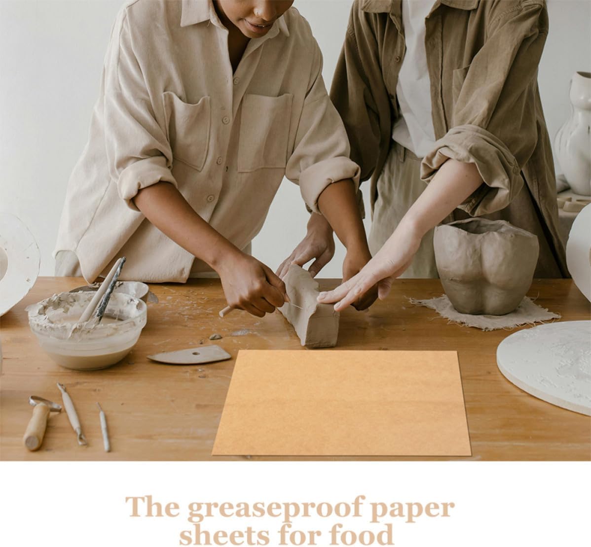 20pcs Parchment Paper Sheets Thick Beige, for Pottery and Crafting