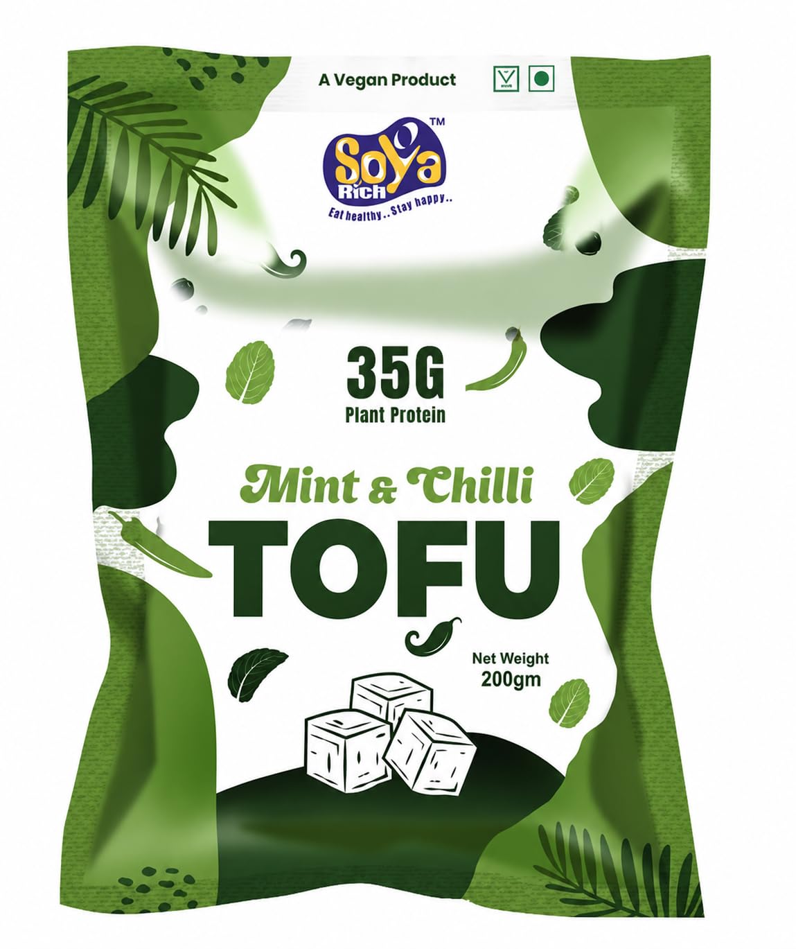 Tofu Mint & Chilli – 200gm I Plant Based Paneer/Masala Tofu/Soya Paneer/Tofu Paneer/Bean Curd/Masala Paneer/Vegan Paneer/Dairy Alternative/Vegan tofu/Soyabean Paneer/Paneer alternative/High Protein/ Soft Tofu/Spicy Tofu/Green Tofu chilli-image-8