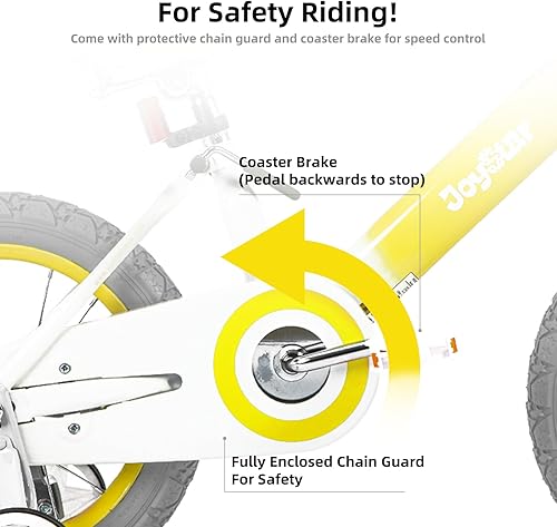 Miniatura 3 de JOYSTAR Bicicleta infantil para niñas de 12, 14, 16 pulgadas, con cesta para edades de 2 a 7 años, bicicleta para niñas pequeñas con ruedas de