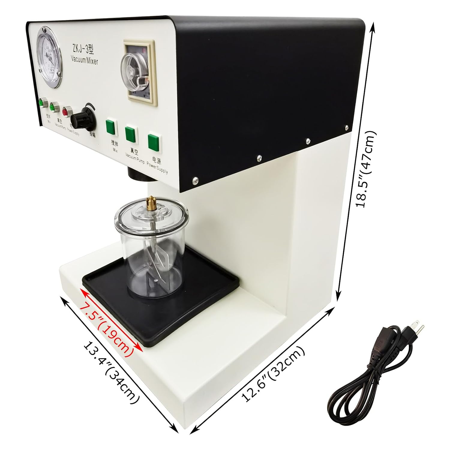Automatic Gypsum Vacuum Mixer 500ml AGAR Mixing Machine Solid Surface Vacuum Mixer Gypsum Paste Powder Mixing Machine Vacuum Plaster Mixer Built-in Vacuum Pump 150W 110V