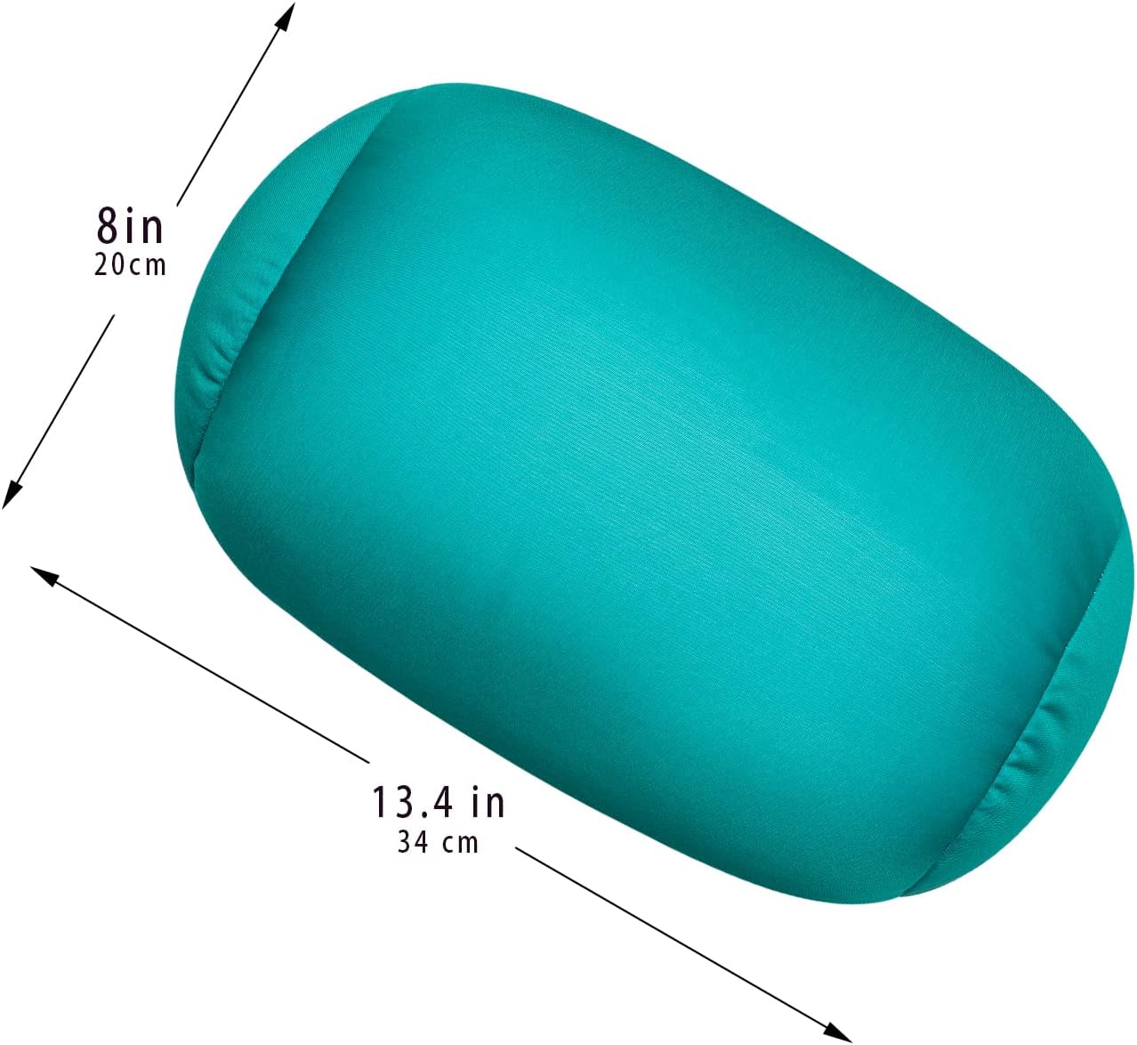 Squish Bean Bed Microbead Pillow Bolster Tube Body Pillow Smooth Cool Touch Fabric Neck & Back Support Throw Travel Pillow Fun Colors (Green Spring)