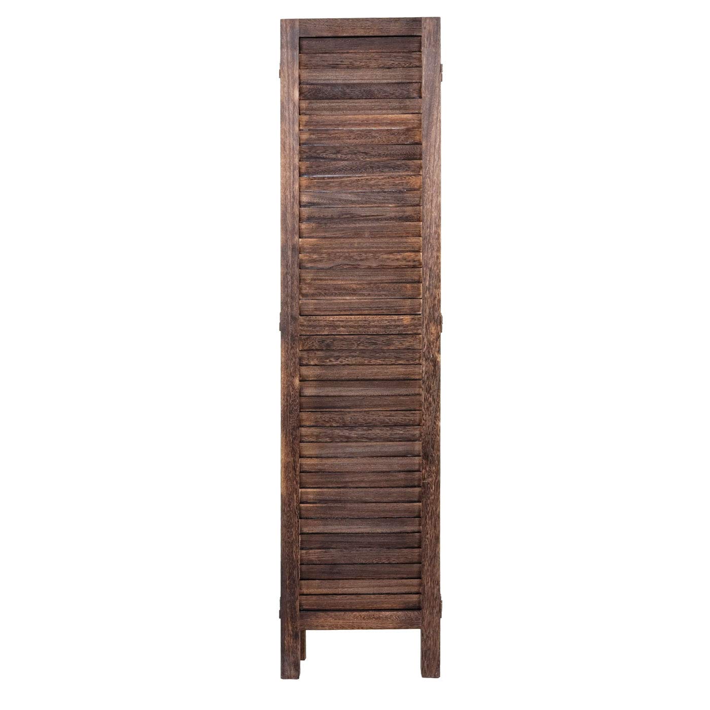Mendler Paravent HWC-G30 Shabby-Look 170x120cm - braun