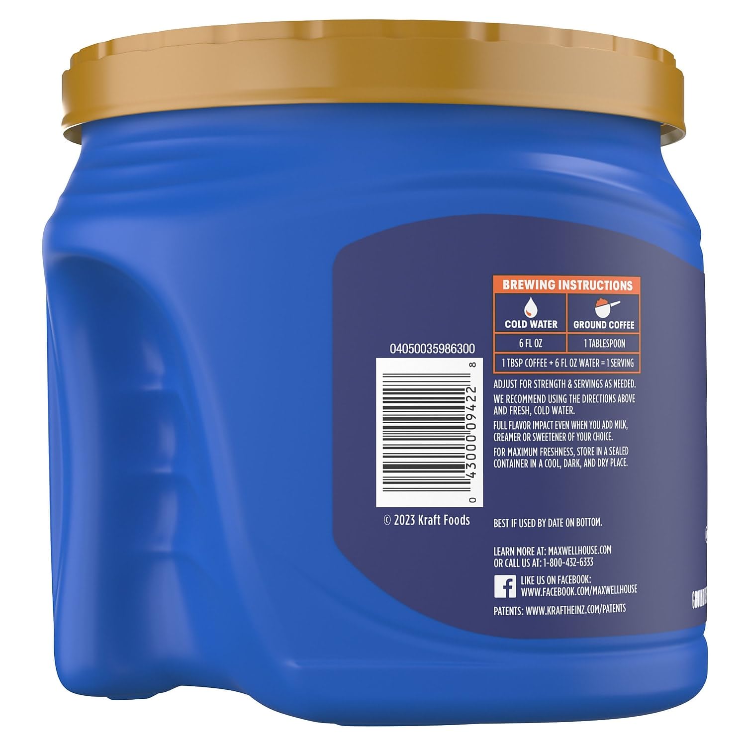 Maxwell House 04648 Coffee, Regular Ground, 30.6 oz Canister