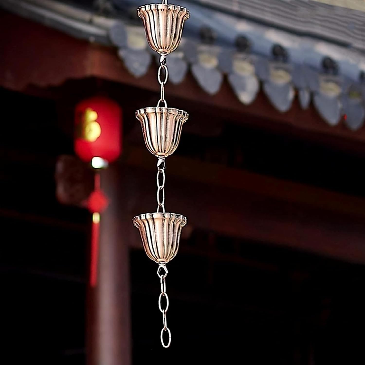 Aluminium Rain Chain, Flower Rain Chain Gutter, Decorative Rain Chain Gutter Downpipe,(Style2,3m/10ft)