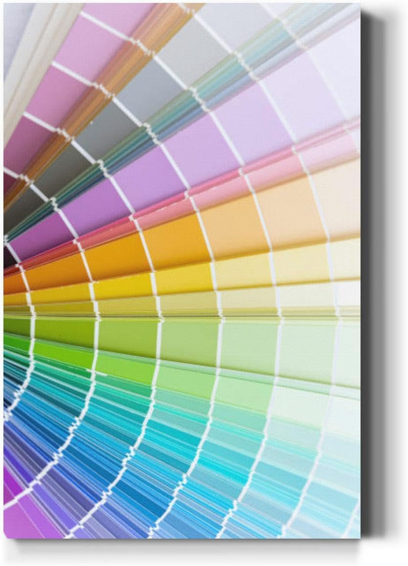 Large Wall Art Decor Guide color paper chart wheel white and pastel tone detail Vertical Pictures Framed Canvas Wall Art for Living Room Bedroom Bathroom Artwork Paintings Kitchen 36x24