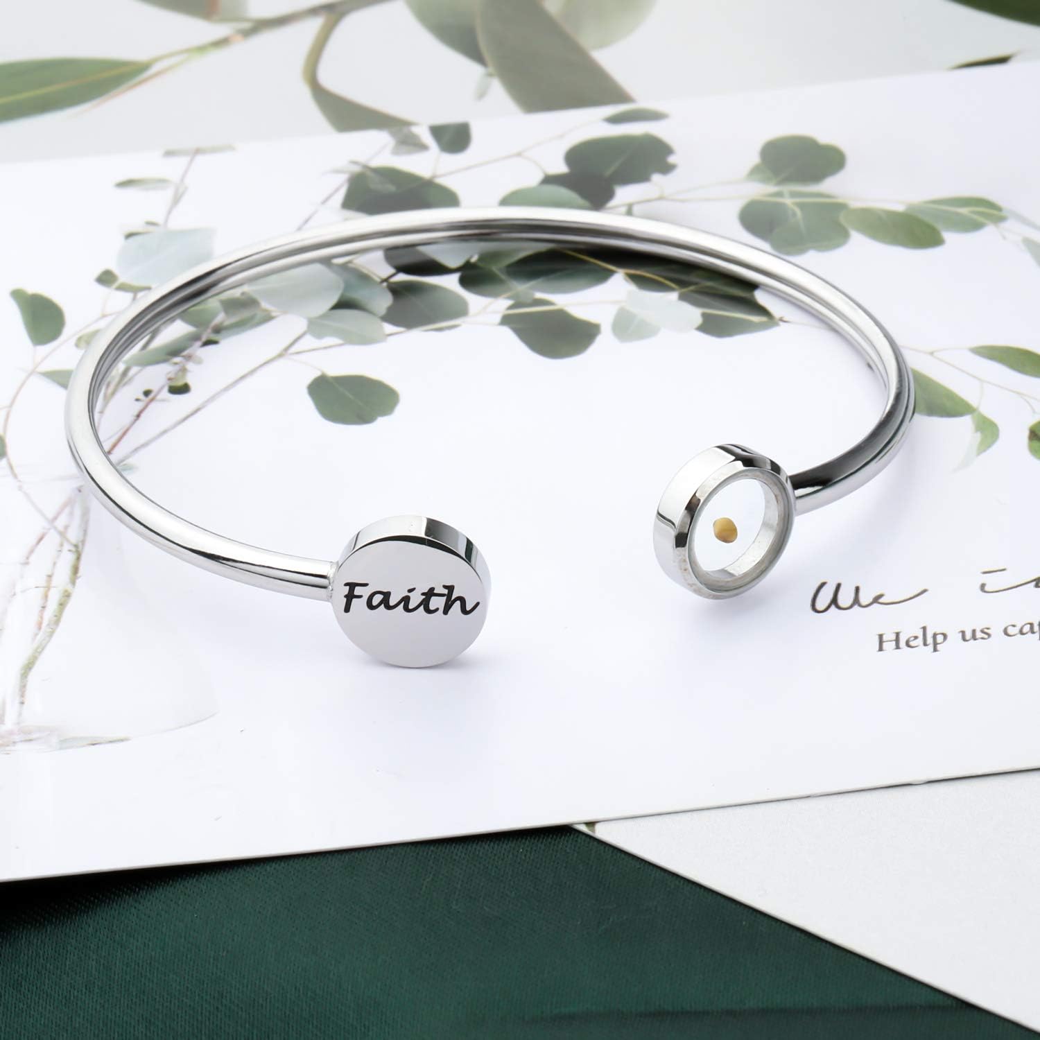 FAADBUK Christian Gift Cross Mustard Seed Bracelet Faith Mustard Seed Jewely Religious Inspirational Jewelry - Image 4