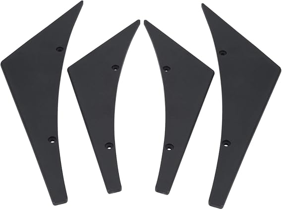 Front Bumper Spoiler Pack of 4 Car Front Bumper Lip Splitter Fins Canards Body Spoiler Universal (Black)