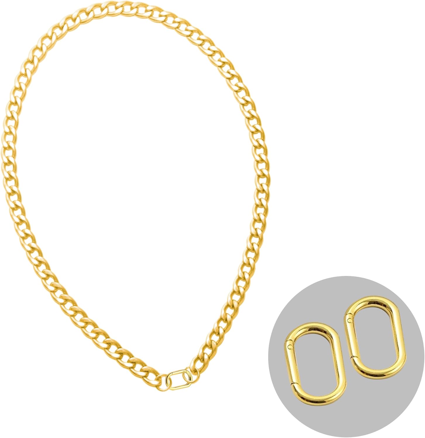 18K Gold Oval Necklace Clasps, Spring Clasp Connector, Keychain Clasps Connector, for Jewelry DIY Craft Making (Small) - Image 6