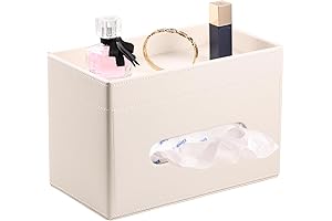 Rectangular Tissue Box Cover with Discreet Storage Space
