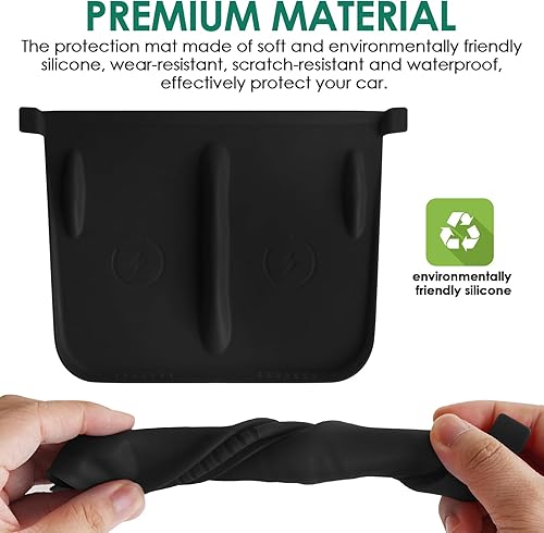 Miniatura 5 de Alfombrilla de silicona de carga inalámbrica para consola central, compatible con Tesla Model 3, modelo Y 2023, 2022, 2021, accesorios impermeable,