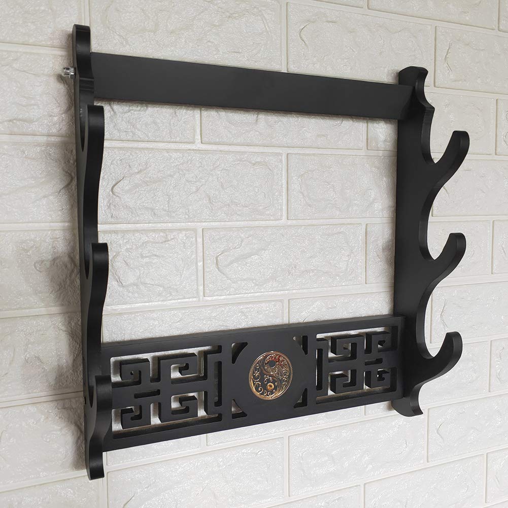 Supporto per Spada Supporto da Parete Samurai Espositore Appendiabiti per Katana Wakizashi E Spade Standard- Tai Chi-3 Tier