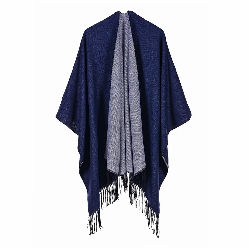 Dninmim Pull en tricot polyvalent pour femme - Chaud - Châle classique - Ponchos - Cardigan