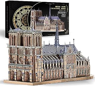 Piececool 3D Metal Jigsaw Puzzles for Adults - Notre Dame Cathedral Paris DIY 3D Metal Model Kit for Adults 382Pcs