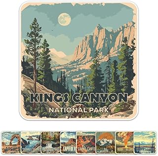 Generic Vintage Kings Canyon National Park Sticker - Waterproof Durable Adhesive UV-Resistant Vinyl Decal for Car Bumper, Laptop, Water Bottle, Wall, and Window, Size - 3'' Longer Side