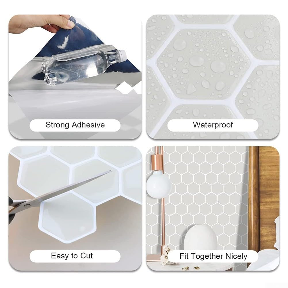 Autocollant pour carrelage - QIILU - 15x15 cm - PVC - Résistant à l