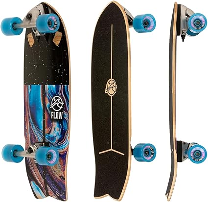 Flow Surf Skates Cruiser - 29"x10" 7-Ply North American Maple Deck, Carving Truck, Fully Assembled, Supports up to 275 lbs for Surf-Like Carving