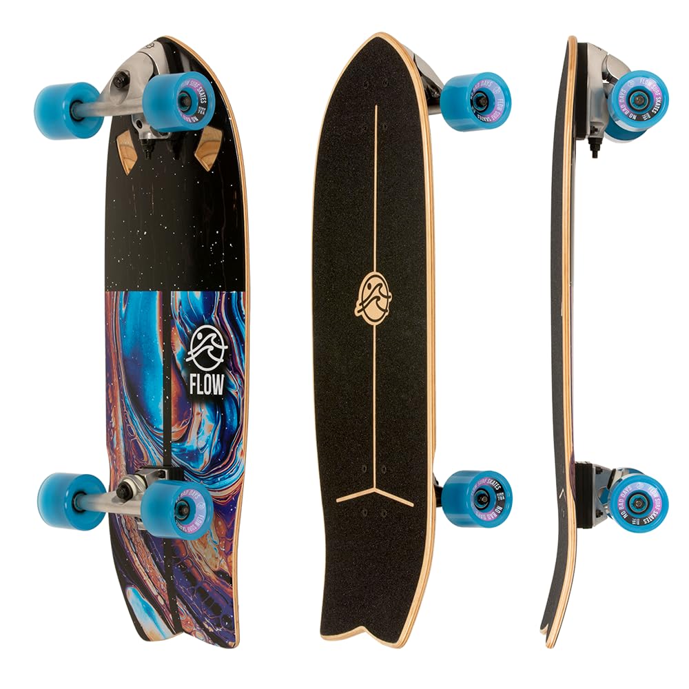 Skate Cruiser Surfskate Pirate 69 Cm - Bois D'érable, Roues 60x45 Mm 85A, Roulements ABEC-7 - Carving Et Balade