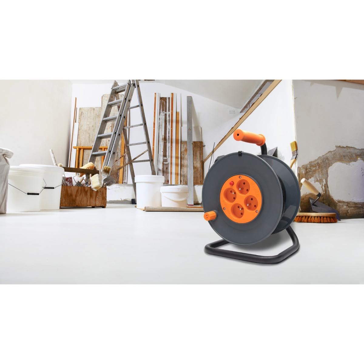 Zenitech Bobina a 4 prese HO5VV-F 3G1mm² 25m +interruttore automatico