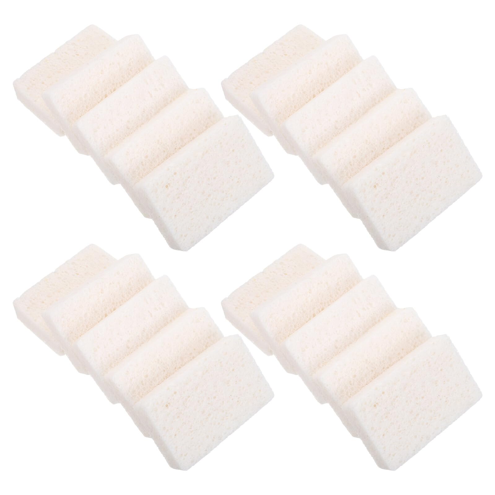 20piezas Esponjas de Pulpa de Madera para Platos Esponjas de Celulosa Antirayaduras Estropajos de Cocina para Limpieza de Hogar