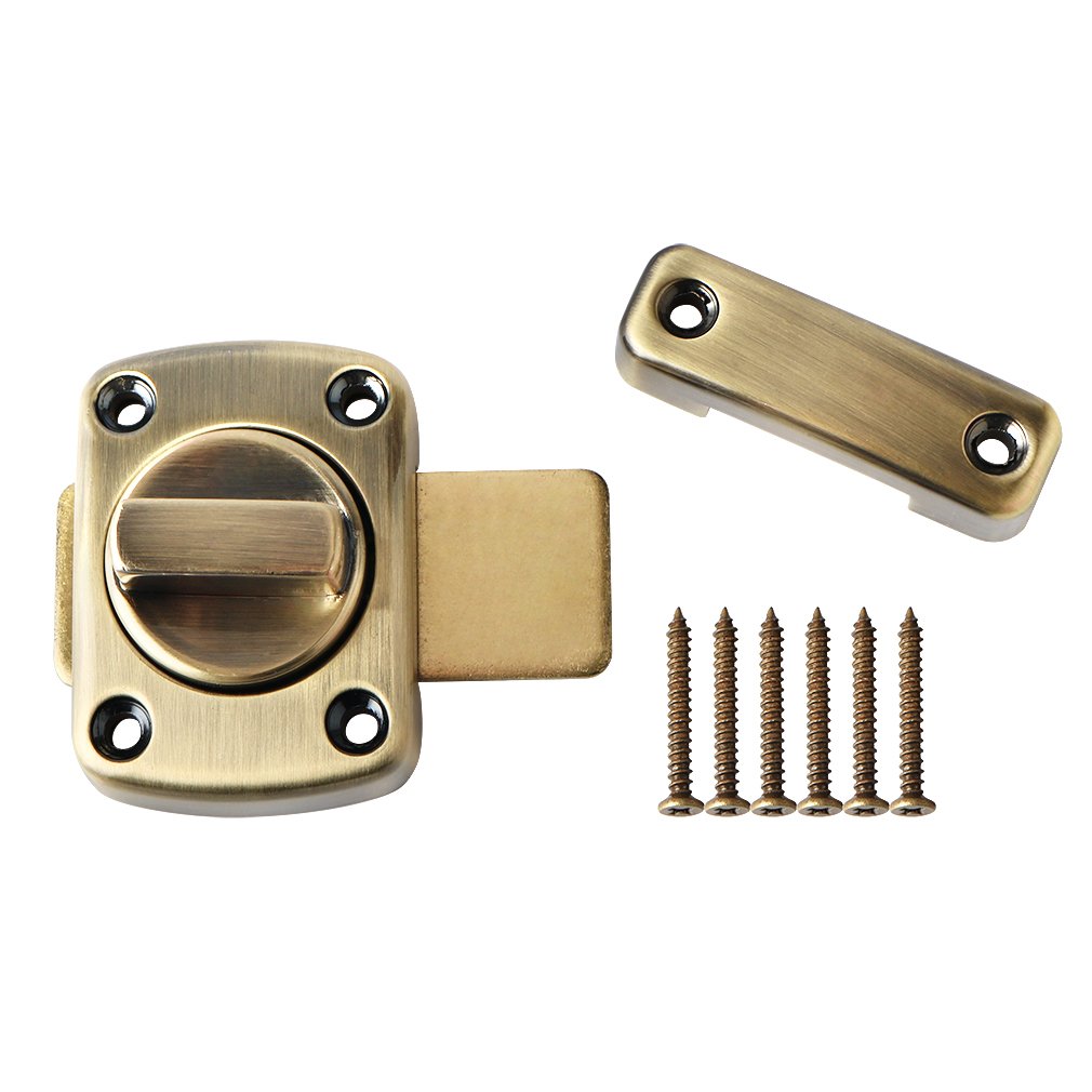 Sayayo Chiavistello per Bagno Ruota Cancello Serratura Porta Catenaccio Porta Chiavistello per Porta in Legno, Bronzo, EMS220U-Q