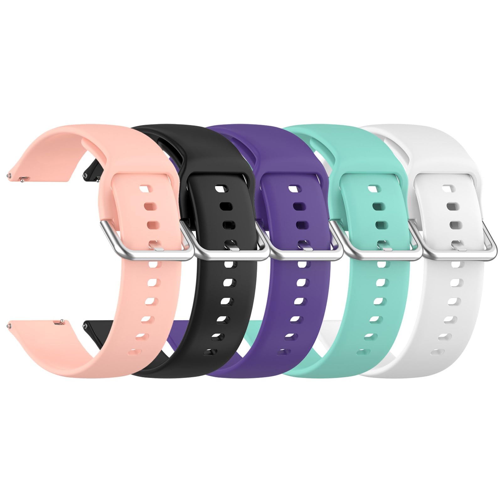 Replacement Strap Compatible with Amazfit Bip 6/5/5 Unity Strap, Soft Silicone Strap for Balance/Cheetah/GTR 4 Watch Straps, Pack of 5