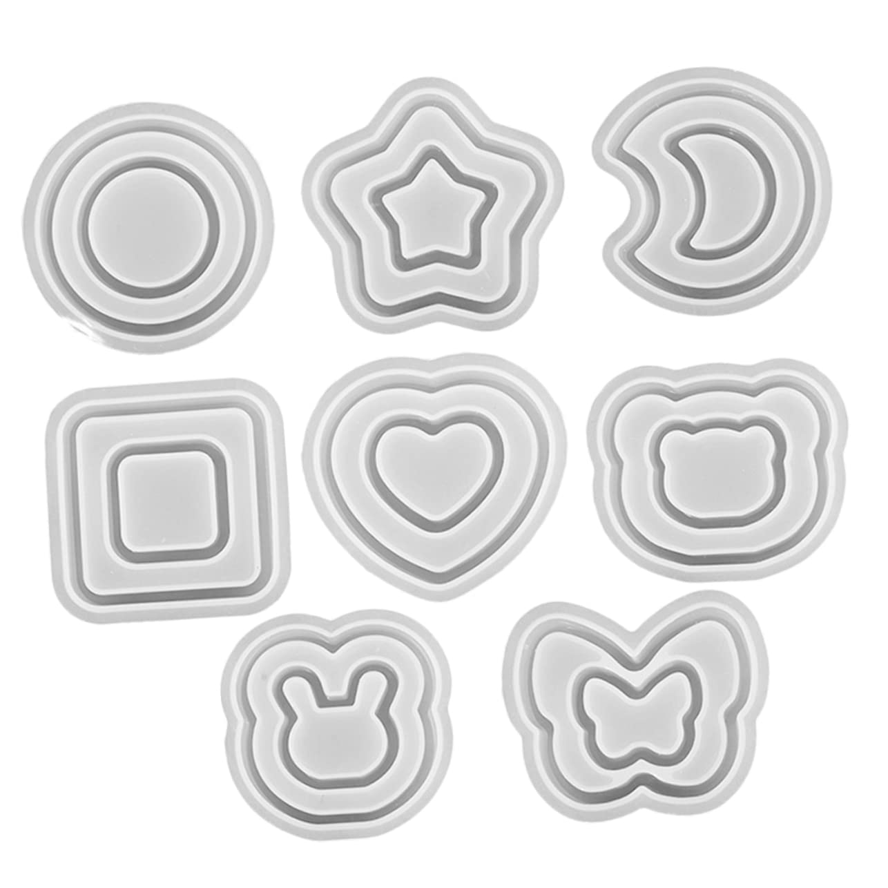 STOBOK 32pezzi Stampo Silicone Per Portachiavi Epoxy Silicone Flessibili Per Creazione Ciondoli Di Con Sabbia Movimento Facile Da Demouldare e Pulire