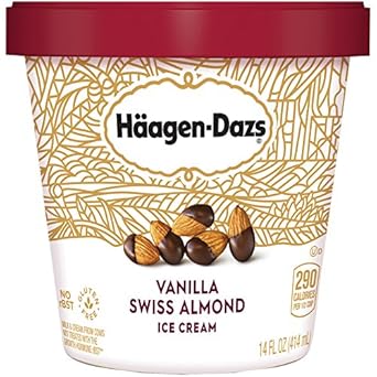 Haagen-Dazs, Vanilla Swiss Almond Ice Cream, Pint 8 Count