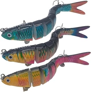 Swimmax Easy Catch Lure with Magic-Turbulent Vibration, Segmented Swimbait with Dyneema Super Fiber for Lifelike Action and More Bites, Lifelike Fishing Lures for Relax Family Fishing