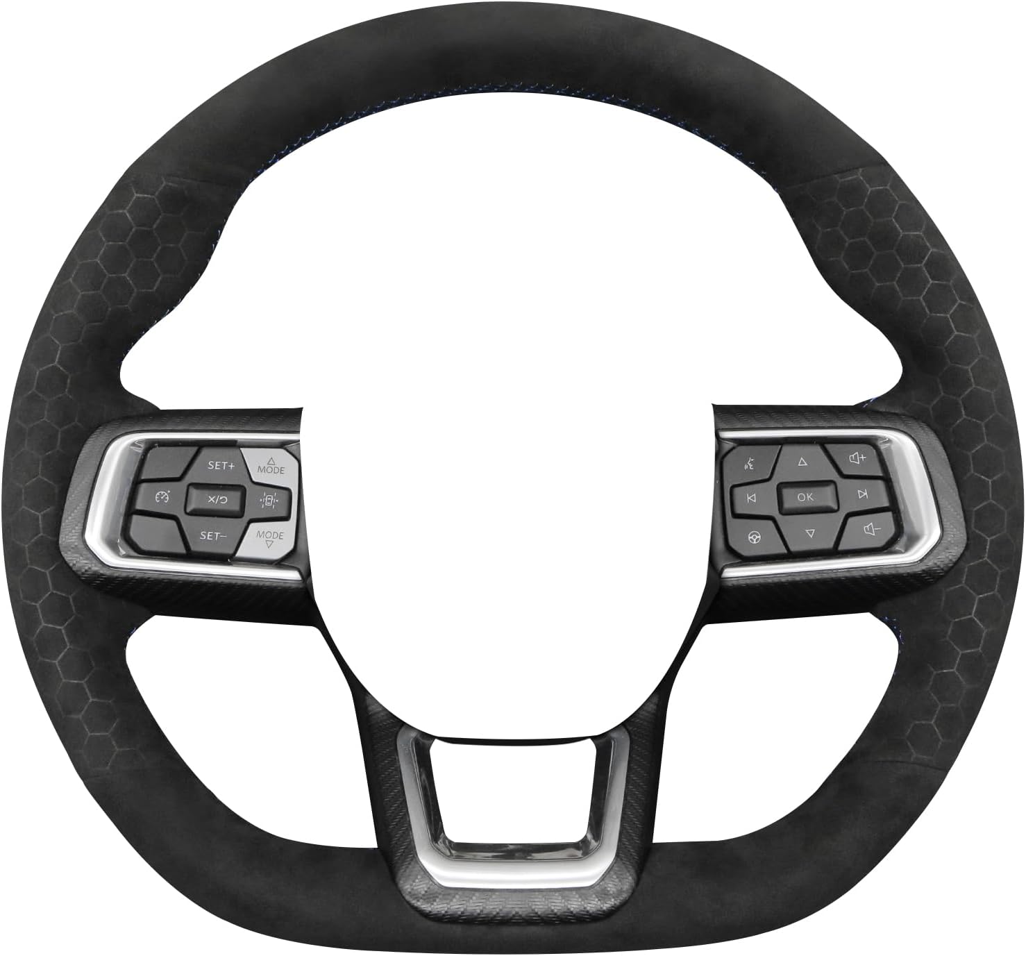 MEWANT Steering Wheel Cover for Ford Mustang 2024 Hand-Stitched Steering Wheel Wrap
