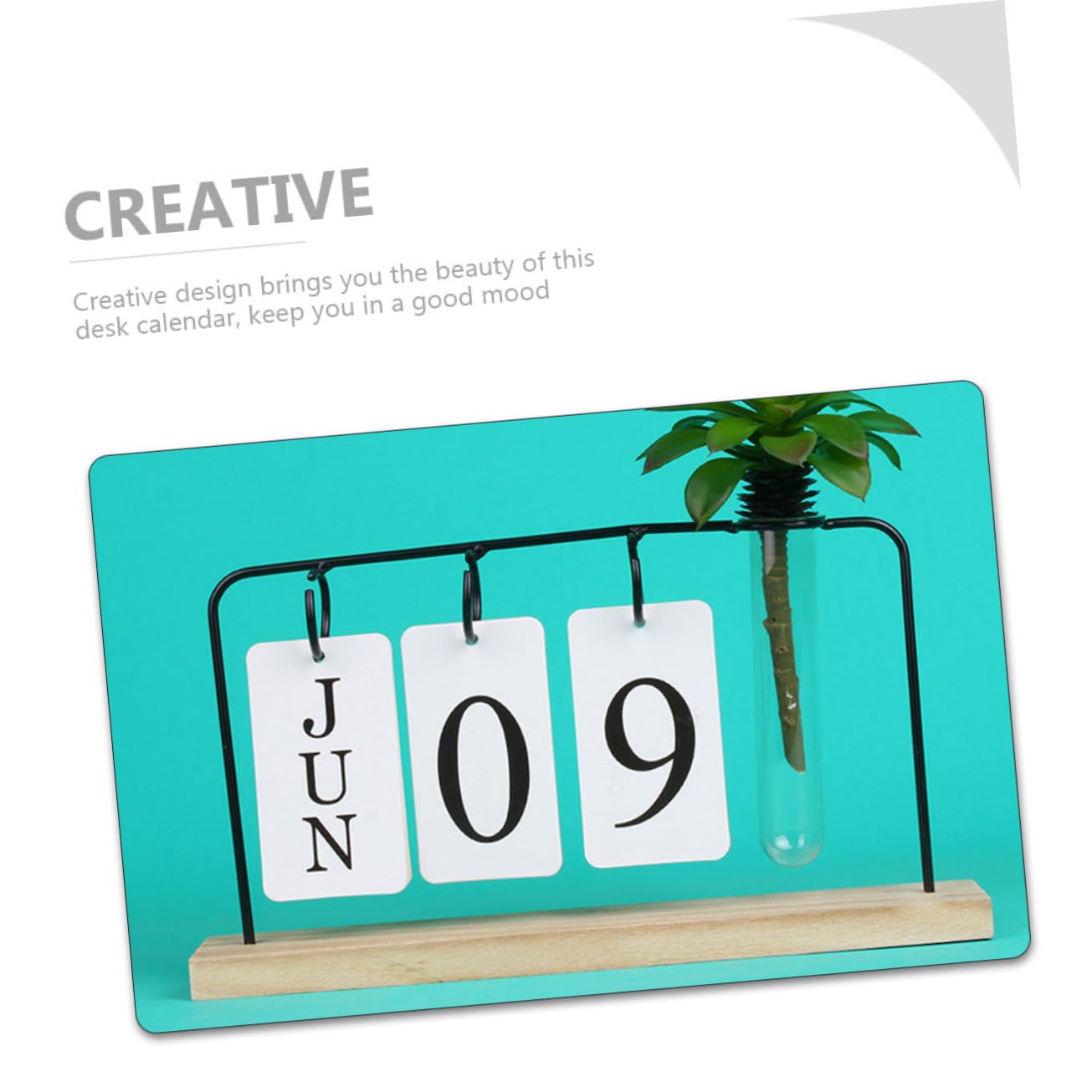 VILLCASE 4piezas Calendario De Escritorio Creativo De Diseño Elegante Para Decoración Del Hogar y Oficina Calendario Perpetuo Para Estudio y Aula