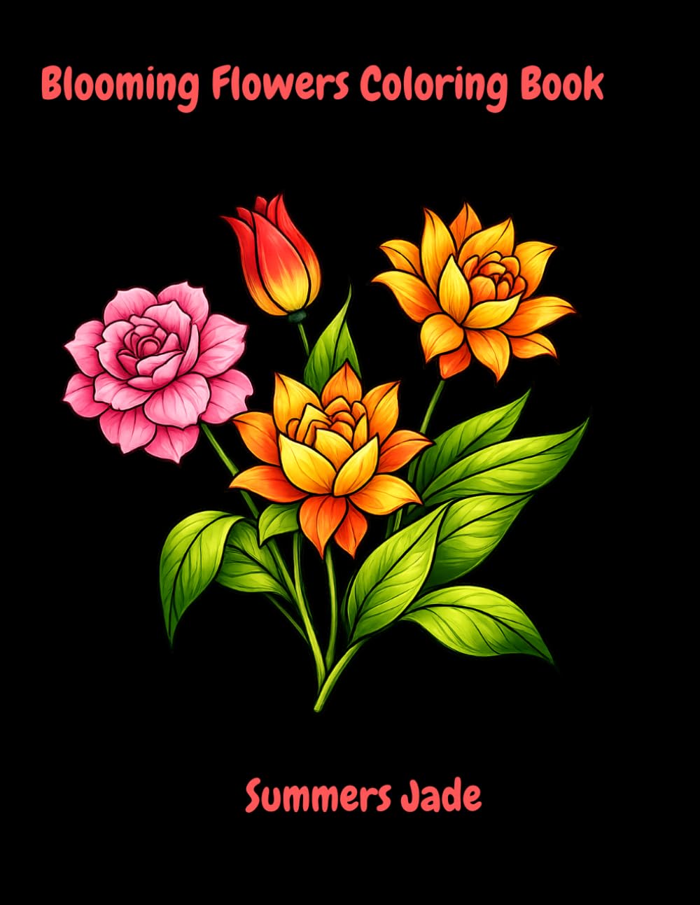 100 Flowers: A Beautiful Coloring Book of Blooming Gardens, Floral Bouquets, and Relaxing Nature Scenes