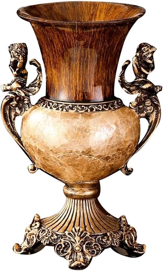 KITCISSL Flower Vase Resin Cylinder Vases for Centerpieces, Decorative Vase Ornaments Shelf Decor Vintage Large Vases Home Decor Floor for Weddings, Living Room, Bedroom, Mantle (Color : Vase)