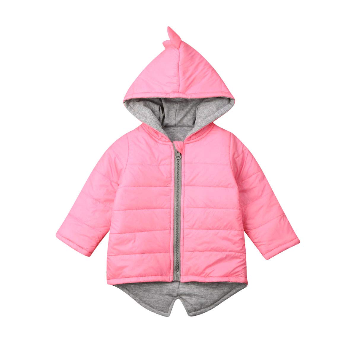 One openingToddler Kids Baby Boy Girl Coats Zip Dinosaur Hooded Jacket Outwear Fall Winter Warm Coats