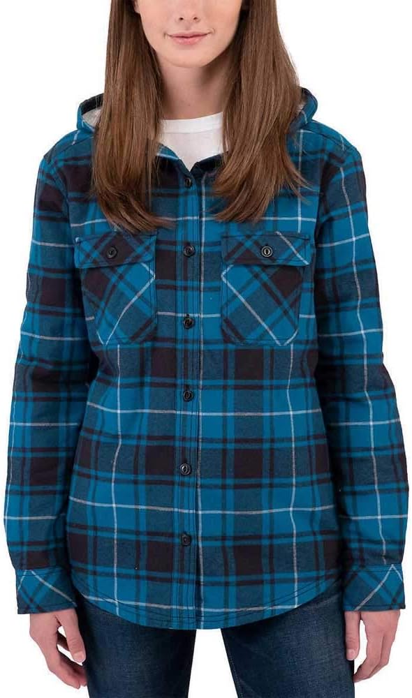 Boston Traders Women's Plush Lined Shirt Jacket, Ink Blue, Medium