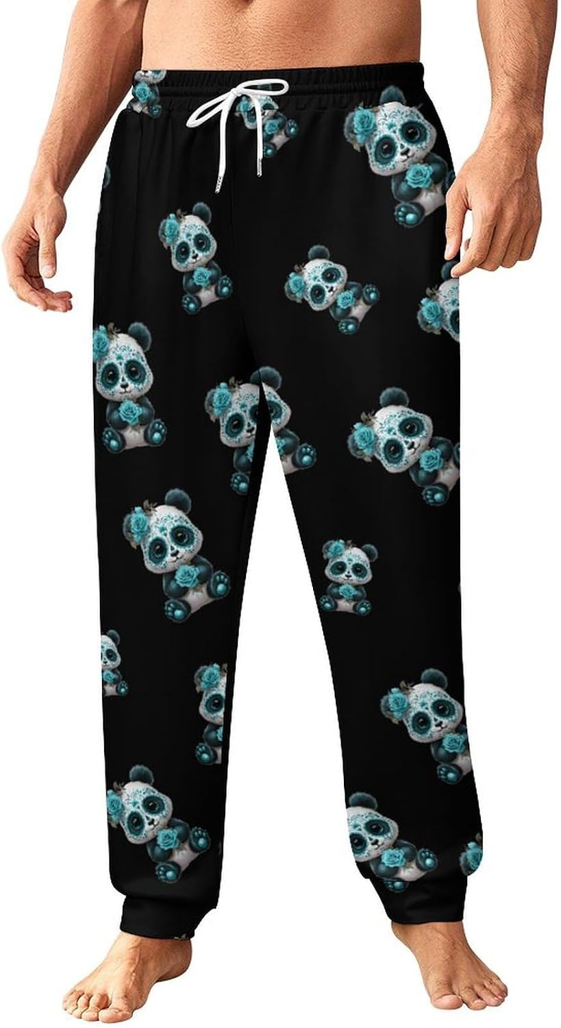 Panda Dead Skull Casual Men's Sweatpants Lounge Pant 4X-Large