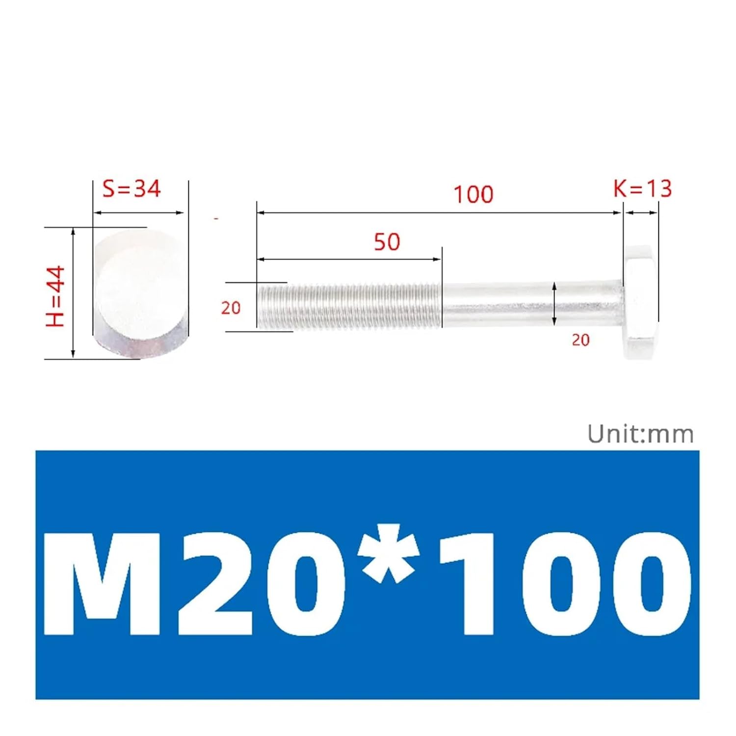 M5 M6 M8 M10 M12 M16 M20 T-Shaped Threaded Rod Clamping Cap Bolt GB37 304 Stainless Steel T-Groove Screw (Color : 16mm, Size : M5(5pcs))