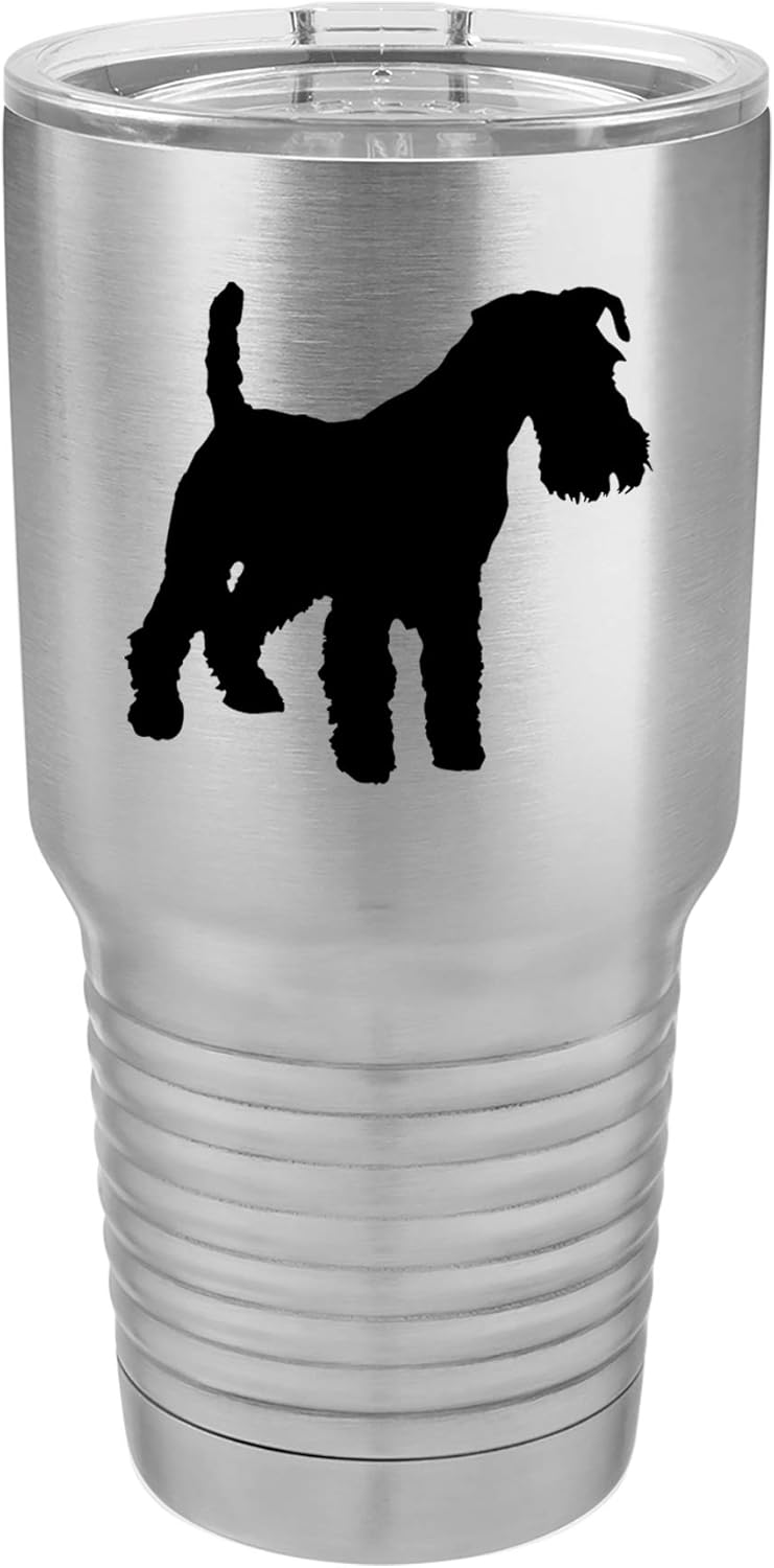 Tumbler Stainless Steel Vacuum Insulated Travel Mug Miniature Schnauzer (Teal, 20 oz)