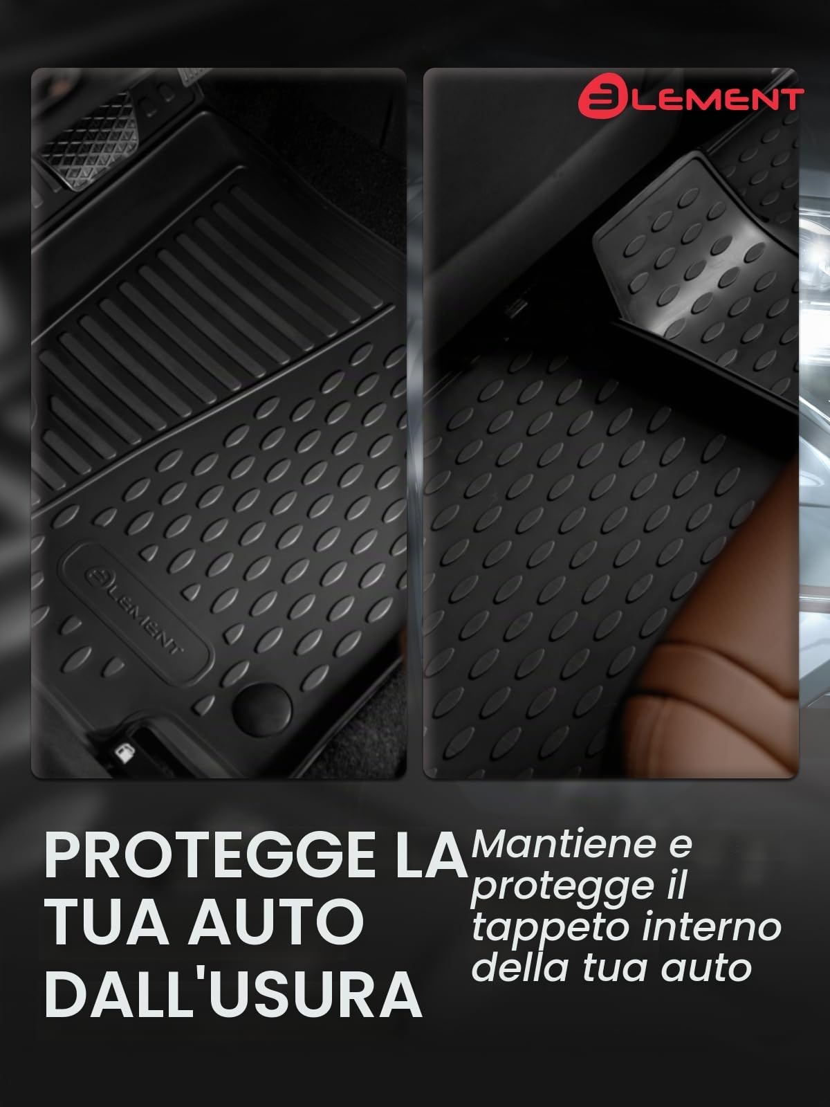 Tappetini in gomma 3D su misura per OPEL Corsa F 2019-> Hb 4 pez.